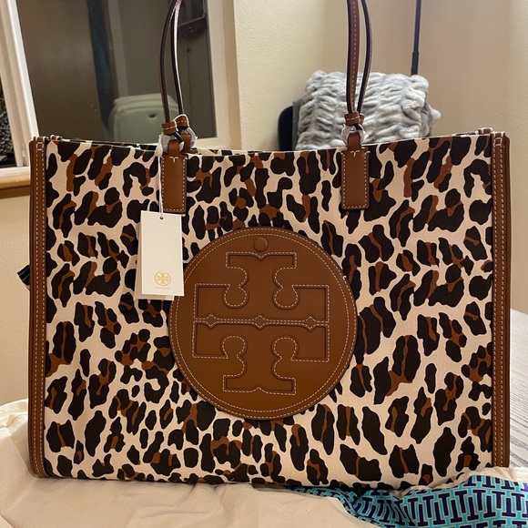 Tory Burch Handbags - Tory Burch Ella Leopard Canvas Tote